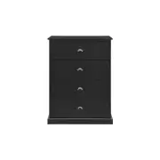 Hampton Elegant Chest of 4-Drawers Tallboy Storage Cabinet - Black - Black