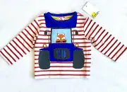 Mini Boden Tractor & Fox Reversible Top 0-3 Month Price $28 NWT
