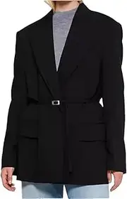 [Generic] Women's Long Sleeved Lapel Belt Slim Fit Y2k Suit Jacket Commuting Office Temperament Suit Jacket