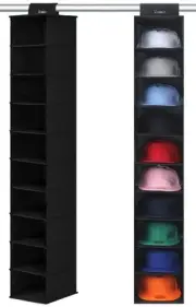 Hat Rack for Closet, 10 Shelf Hanging Hat Organizer for Baseball Caps Storage...