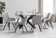 PROMENADE Square Glass Top Dining Table