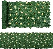 Ivy Privacy Screen - 1x3m Outdoor Expandable Privacy Fence Screen - Greenery Plant Vine Grass Panels with 96 Sunflowers Garden Decor for Wall Apartment Porch