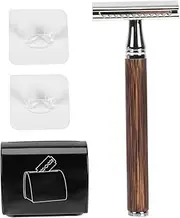 TOVINANNA Manual Beard Shaving Set Bamboo Handle Razor Men's Shaver Double Edge Beard Clean Tool for Men