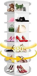 360 Swivel Rotating Shoe Rack, 7-Tier Hold Spinning Shoe Display Tower Book Storage Organizer Display Stand | Spinning Shoe Display Rack