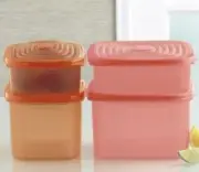 Tupperware Stuffables Storage Containers 4 pc Set Pink / Red / Orange New