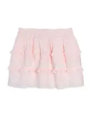 LoveShackFancy Girls' Billie Cherry Embroidered Tiered Skirt - Big Kid