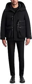 [KARL LAGERFELD] Men's Long Sleeve Four Front Pockets Wool Blend Hooded Jacket