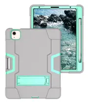 MCC Stylish Shockproof iPad Air 4 10.9" 2020 Case Cover Kids Apple Air4 [Grey+Light Blue]