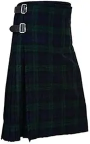 [UFS] Kilts for Men Scottish Kilts for Men Black Watch Tartan Kilt for Men 8 Yard Men's Kilt (30'' to 50'') Modern Utility Kilt