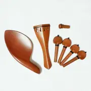 1 Set 4/4 Violin Jujube Wood Fitting Tailpiece Chinrest Pegs Endpin String Parts