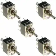 5 x On-Off-On Standard Toggle Switch DPDT 15A 250VAC