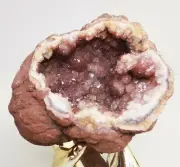 PINK AMETHYST - AUTHENTIC GEODE NATURAL CRYSTAL MINERAL ARGENTINA -163g