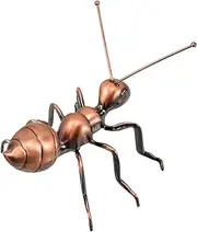 CVUTOVO Cute Metal Ant Sculpture Retro Design Garden Ornaments for Shelves Vintage Figurine Decorative Desk Accessory for Home Decor Unique Present for Insect Lovers