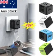 International Universal Travel Adapter With 3 USB+ Type C AC Power Charger KC