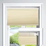 [LazBlinds] Cordless Cellular Shades No Tools No Drill Light Filtering Cellular Blinds for Window Size 20'' W x 64'' H, Alabaster