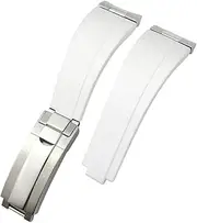 [GUMMMY] Metal Curved End Link Endlink Rubber Watchband 20mm 21mm Fit for Rolex Submariner Datejust Daytona GMT OYSTERFLEX Silicone Strap