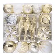 Valery Madelyn Ornaments Christmas Trees 130ct White Gold Shatterproof Christmas