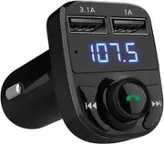 Handsfree call,wireless bluetooth FM transmitter radio receiver,MP3 audio music stereo adapter,dual USB port charger compatible with all phones