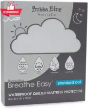 Breathe Easy Waterproof Quilted Standard Cot Mattress Protector, White