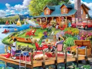 MasterPieces The Secluded Cabin 550 Piece Jigsaw Puzzle