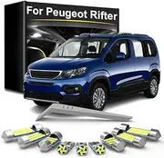11Pcs LED Interior Light Bulb Kit, For Peugeot Rifter 2018 2019 2020 2021 Car LED Reading Dome Lamp Car Accessories