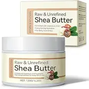 SmyrnaStore-Pure Organic Shea Butter, Natural Raw Unrefined Butter, Hair Skin Body Face Lips Care, Enriched Vitamins, Nature Hydrating Moisturizing, Skincare Cream for Dry Cracked Skin & Stretch Marks & Anti-Aging, 4.2oz/120gr