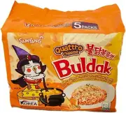 SAMYANG Buldak Quattro Cheese Ramen Hot Chicken Flavor Ramen Pack of 5 145g x5