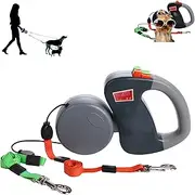 Dual Dog Leash with Tangle-Free Swivel, Double Dog Leash for Two Dogs, Anti Tangle Double Leash, 3m Pet Double-Headed Traction Rope Automatic One for Two Double-Headed Dog Lead Dog Leash (Gray)