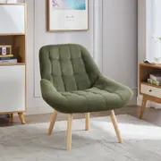 HOMFURN Nordic Tufted Wingback Accent Chair, Olive Green