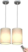 Wireless Pendant Light,Battery Operated Hanging Light with Remote,Non Hardwired Pendant Lighting Fixture Fabric Ceiling Hanging Lamp Dimmer Chandelier for Kitchen Island Living Room Bedroom (Color :