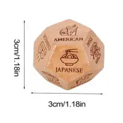 Date Night Dice Wooden Dating Decision Dice 12-Sided Food Choice Dice