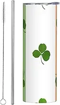 20 oz Tumbler Reusable Coffee Travel Mug with Lids and Straws, Insulated Coffee Cups Leak Proof 20oz Stainless Steel Water Bottles Skinny for Sports, Women, Men, Office - St Patrick's Day