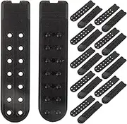 TEHAUX 10 Pairs Adjustable Hat Extenders, Plastic Snapback Strap, Black Cap Extenders for Hat Accessories, 14-Hole Design, Easy to Use, Portable and Reusable