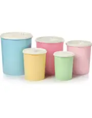New Tupperware Heritage Set Of 5 One Touch Canister Set