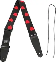 Vaguelly Classic Guitar Strap Embroidery Shoulder Guitar Strap Bass Guitar Belt Replacement Red Heart Design