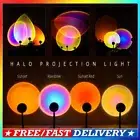 Rainbow Sunset Projector Atmosphere Led Light Wall Decoration Colorful Lamp QS