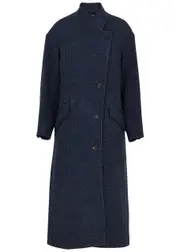 Isabel Marant étoile Sabine Checked Wool Coat - Navy - 38 (UK10 / S) 38 (UK10 / S)