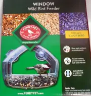 Window Bird Feeder Perky-Pet Clear Outdoor with Strong Suction Cups, 1 Cup #384
