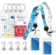 [HONIZER] [2025 Cruise Essentials Set] 4 Zip Suitcase Tags + 2 Removable Lanyards & 4 Magnetic Hooks | Must-Have Accessories for AIDA, TUI, MSC, Hapag-Lloyg & NCL Cruises