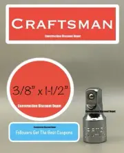 Craftsman Ratchet Extension Bar 3/8" in. Drive x 1-1/2" CMMT44262
