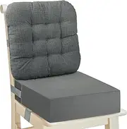 Booster Seat for Kitchen Chair, Adjustable Safety Belts Toddler Booster Seat, Corduroy Toddler Booster Seats for Dining table, Waterproof High Chair Booster Seats, Kids Child High Back Booster Age 2-6