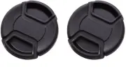 Two 72mm Center Pinch Snap on Front Lens Caps/Covers for Canon Nikon Sony Lenses