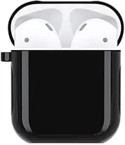 Air Smart Headphones Bluetooth Earphone QiaottSilicone + PC Earphones Shockproof Protective Case for Apple AirPods 1/2 (Black) (Color : Black)