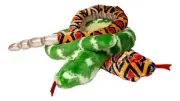 Set of 2 DIAMONDBACK RATTLESNAKE & EMERALD TREE BOA Stuffed Animal Plush, Aurora