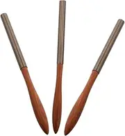 MERRYHAPY Nail Art Brush Set 3pcs Flat Head French Tip Smudging Brush for Nail Polish Gel Dip Powder Wooden Handle