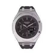 Casioak Mod Royal Oak Casio G-Shock GA-2100 Silver Tone Metal Steel Watch GA2100