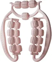 Leg Massager Roller Calf Massage Tool Thigh Roller 20 Wheel Muscle Massage Roller for Yoga, Pink