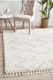Rug Culture Ivory & Pastel Skandi Modern Shag Rug