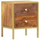 vidaXL Bedside Cabinet 40x35x50 cm Solid Mango Wood 2BB