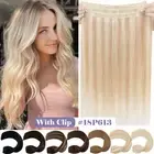 100% Real Wire Remy Human Hair Extensions Clip in Hidden Headband Weft Balayage